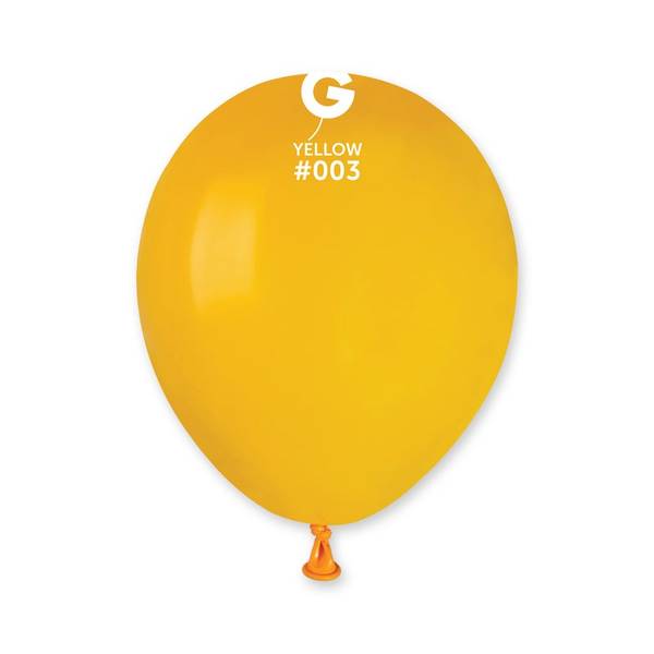 003  Gemar lateksballonger gul / Yellow 13cm 100stk